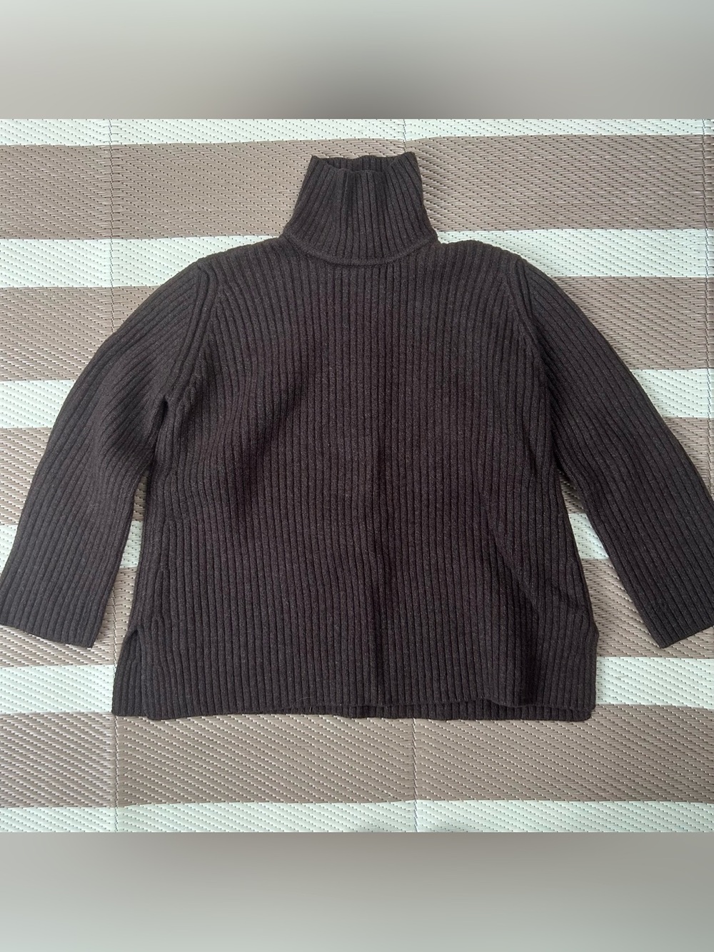 Brown Ribbed Turtleneck Sweater (Perfect for Fall!!)